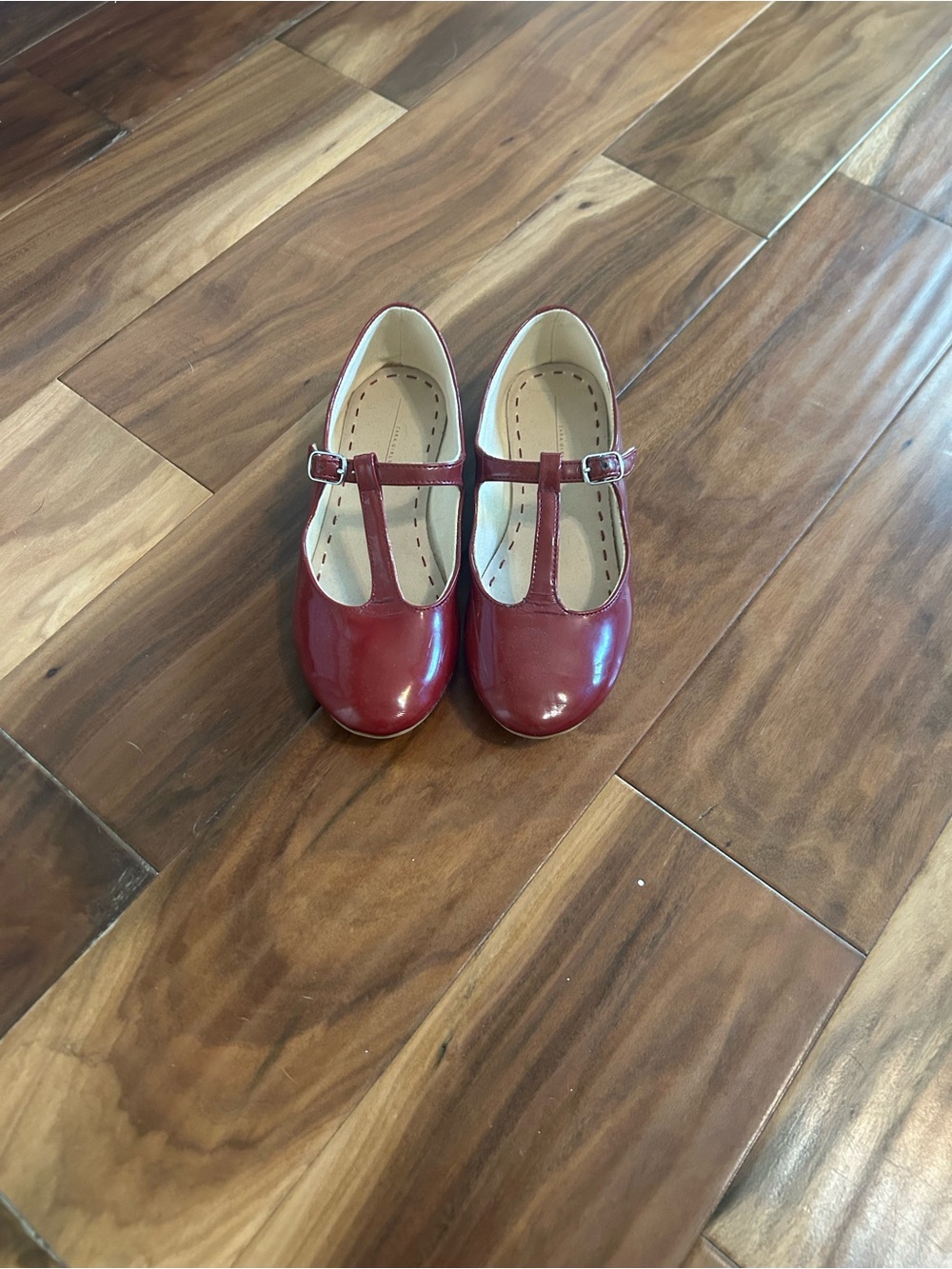 Zara Burgundy T-Strap Girls' Dress Shoes